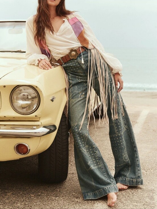 Spell Denim - EUC Spell Road Trip Wide-Leg Denim Jeans
